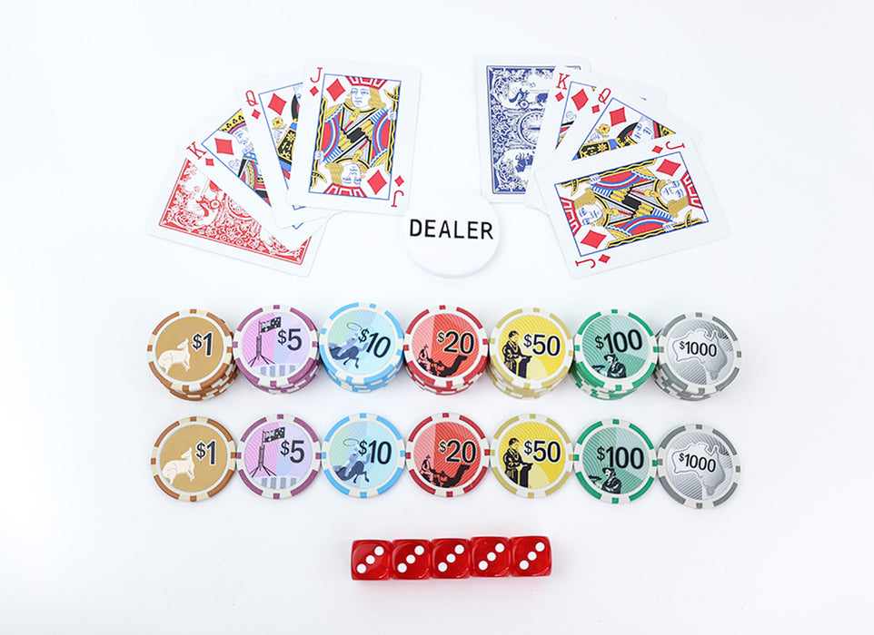 LPG Classics: Australiana Clay Poker Set 600 Chips