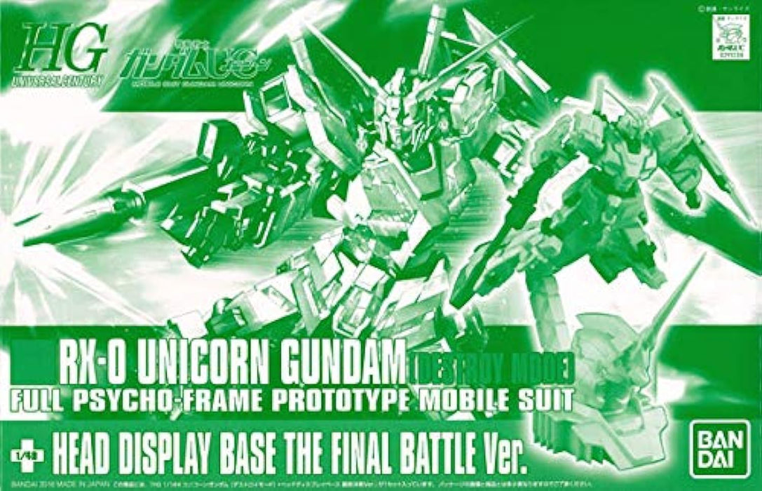 HG 1:144 RX-0 Unicorn Gundam + 1:48 Head Display Base - Gundam (0211239) - Universal Century