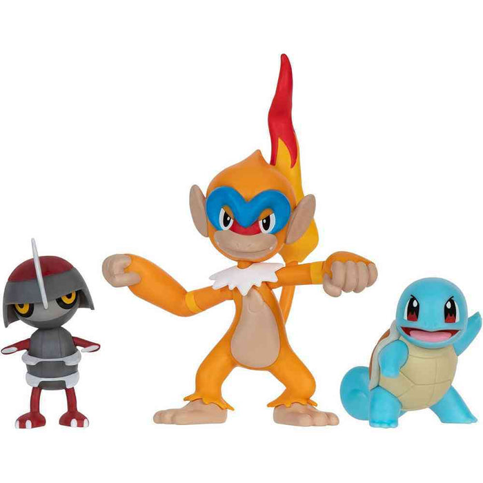 Pokémon: 2" & 3" Battle Figure 3 Pack Pawniard, Monferno & Squirtle