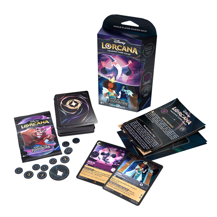 Disney Lorcana: S2 Rise of the Floodborn Starter Deck: Amethyst and Steel