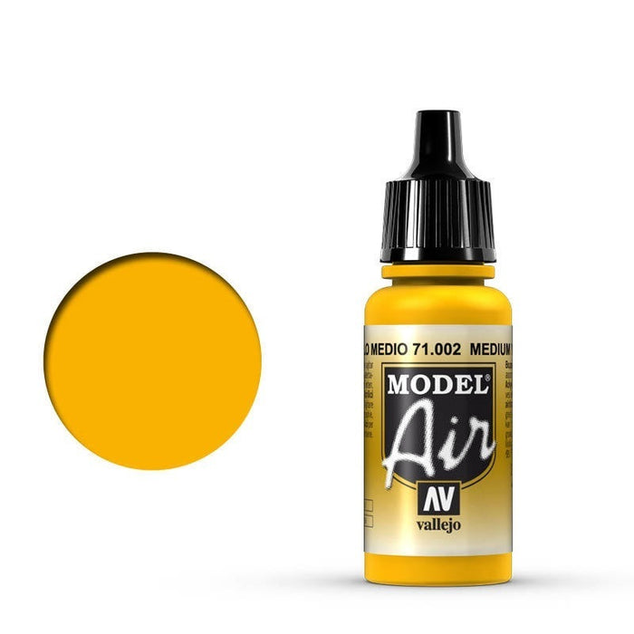 Vallejo: Model Air Medium Yellow 17 ml Acrylic Airbrush Paint