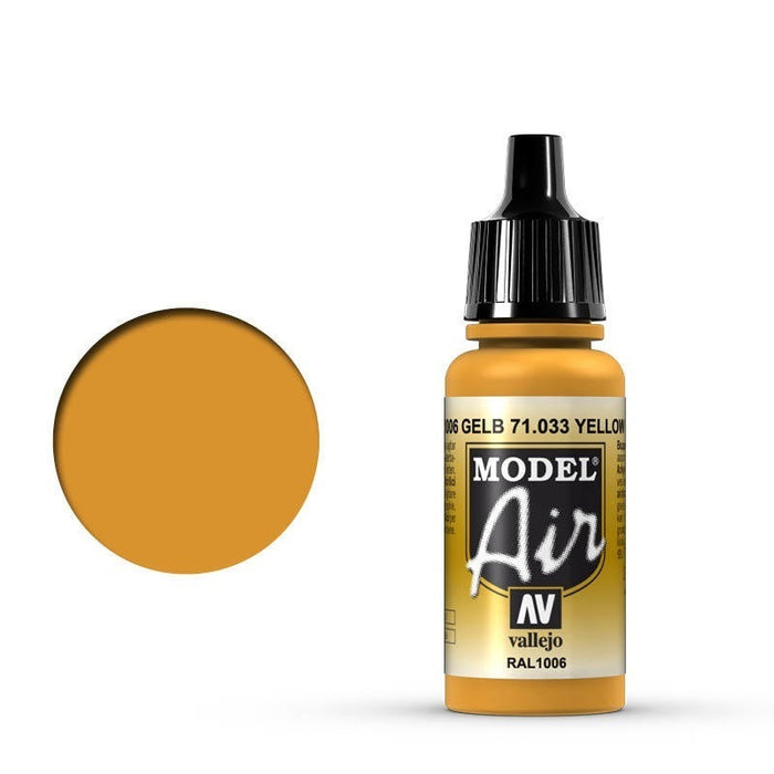 Vallejo: Model Air Yellow Ochre 17 ml Acrylic Airbrush Paint