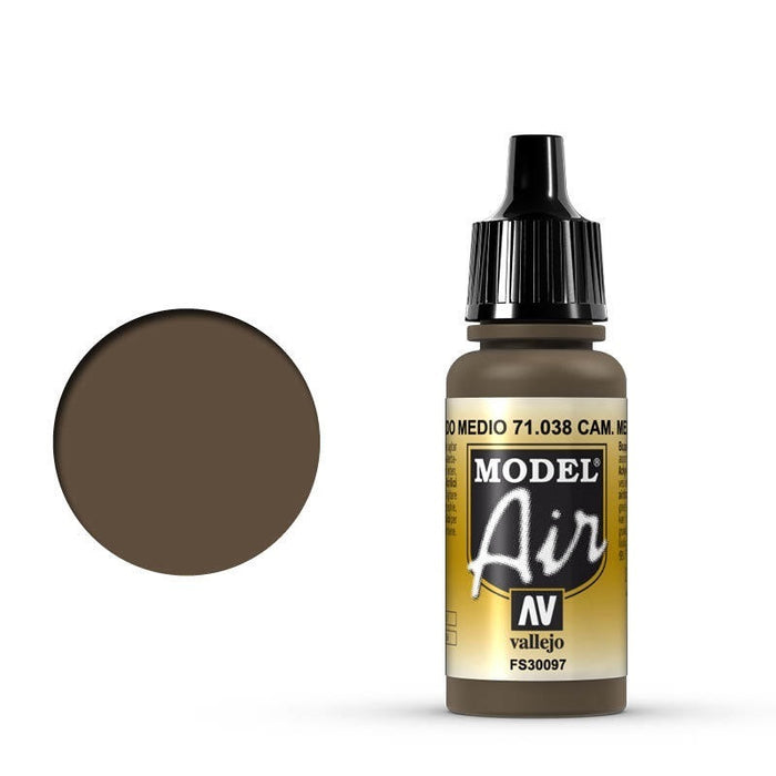 Vallejo: Model Air Cam Medium Brown 17 ml Acrylic Airbrush Paint