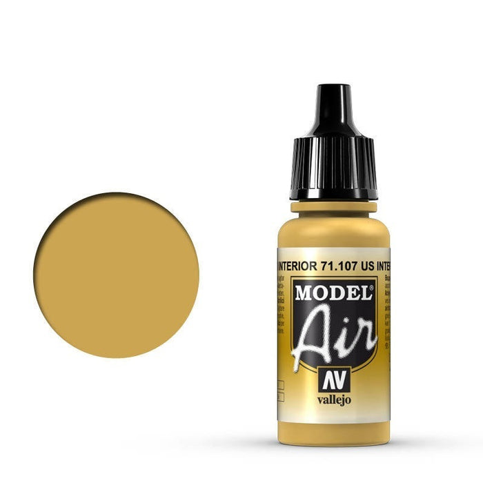 Vallejo: Model Air US Interior Yellow 17 ml Acrylic Airbrush Paint