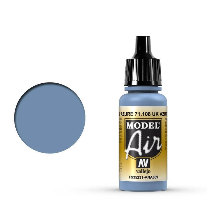 Vallejo: Model Air UK Azure Blue 17 ml Acrylic Airbrush Paint