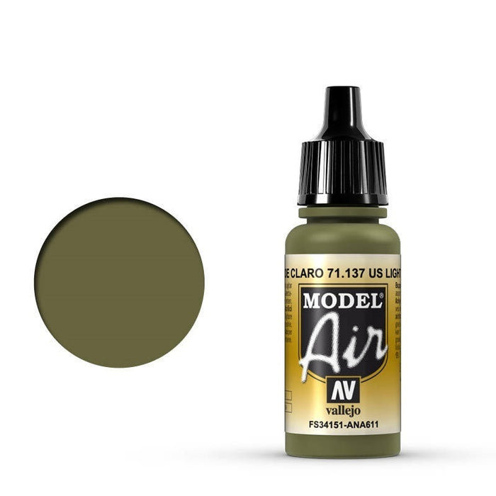 Vallejo: Model Air US Light Green 17 ml Acrylic Airbrush Paint