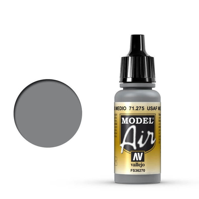 Vallejo: Model Air USAF Medium Gray 17 ml Acrylic Airbrush Paint