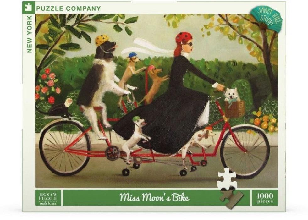 New York Puzzle Company: Janet Hill – Miss Moons Bike 1000pc