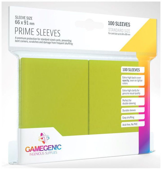 Gamegenic: Prime Card Sleeves - Standard Size (66mm x 91mm) - Lime