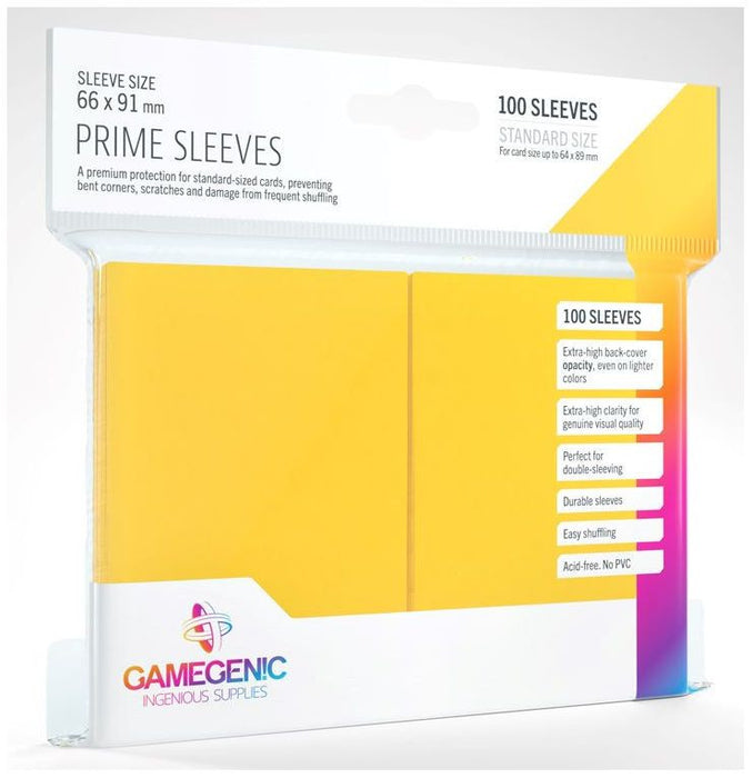 Gamegenic: Prime Card Sleeves - Standard Size (66mm x 91mm) - Yellow