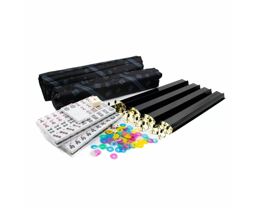 Family Classics: Mahjong Case American Set with Black Tiles & Racks