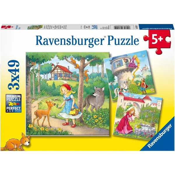 Ravensburger: Little Red Riding Hood, The Frog Prince and Rapunzel 3x49pc