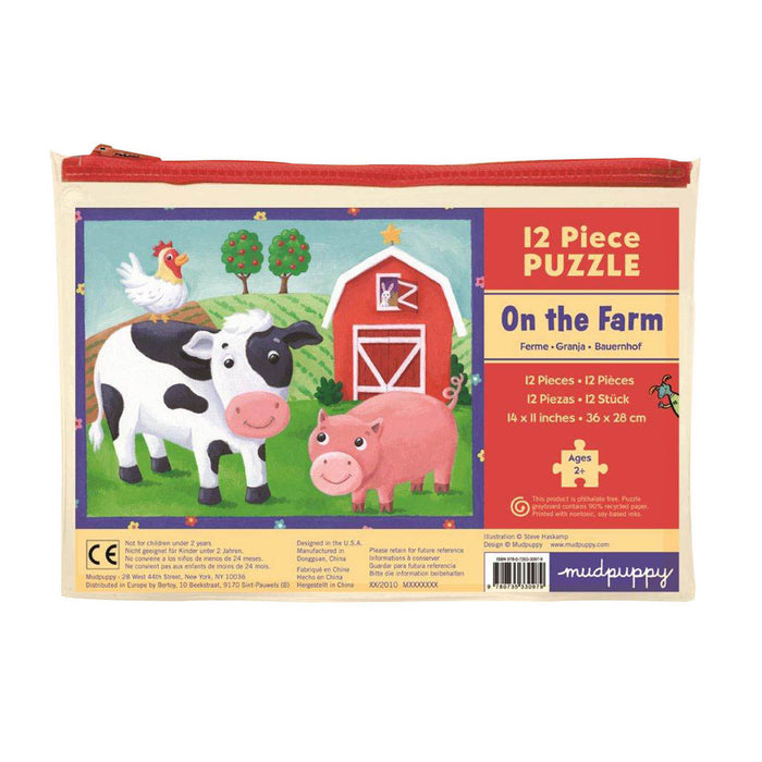 Mudpuppy Pouch Puzzle: On the Farm 12pc