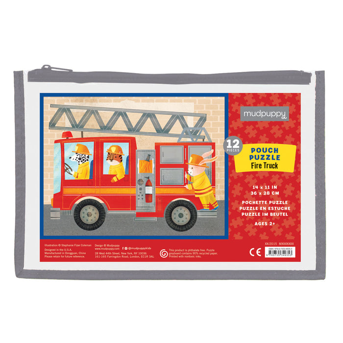 Mudpuppy Pouch Puzzle: Fire Truck 12pc